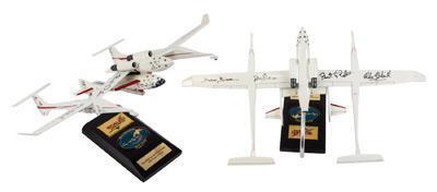SpaceShipOne & White Knight Ansari X PRIZE Version 1/48 Scale Mahogany Model Signed by Rutan, Melvill, Binnie & Shane Very Rare