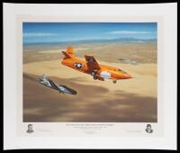 Chuck Yeager & Bob Hoover Signed Lithograph - &acirc;&euro;&oelig;Hey Pard, You&acirc;&euro;&trade;ll Get a Free Steak at Pancho&acirc;&euro;&trade;s Tonight!&acirc;&euro; by Mike Machat