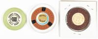 Three Highly Collectible Casino Chips, Two from Havana, Cuba, One from Villa Venice, Las Vegas
