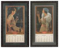 Pair of Original 1924 and 1925 Coca-Cola Calendars, Framed.