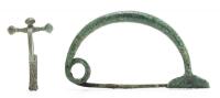Pair of Rare Italic Bronze Fibulas 4th Century B.C.