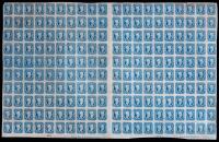 1863, 10&Acirc;&cent; blue Full Pane of 200 Stamps