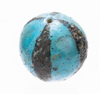 Unusual Egyptian Black and Blue Glazed Gaming Ball/Bead, New Kingdom
