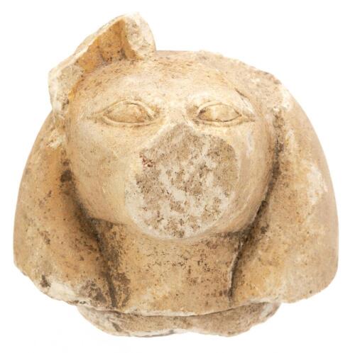 Rare, Fragmented Canopic Jar Lid of Duamutef, 3rd Intermediate Period