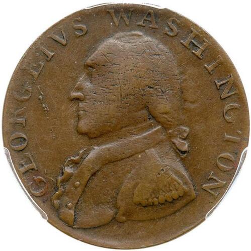 1795 Washington North Wales 1/2P. Plain Edge PCGS AU50 BN