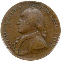 1795 Washington North Wales 1/2P. Plain Edge PCGS AU50 BN
