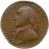 1795 Washington North Wales 1/2P. Plain Edge PCGS AU50 BN