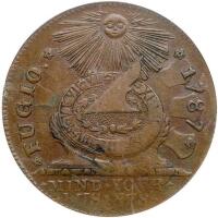 1787 Fugio Cent. Pointed rays, 4 cinquefoils, "STATES UNITED"