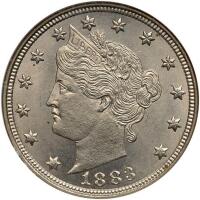 1883 Liberty 5C. Without CENTS NGC MS65