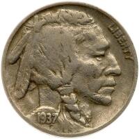 1937-D Buffalo 5C. 3 Legs ANACS F12 Details