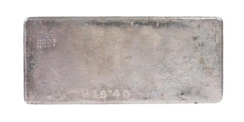 U.S. Assay Office New York, 1965. 216.40 Ozs Silver Bar 999<3/4> Fine