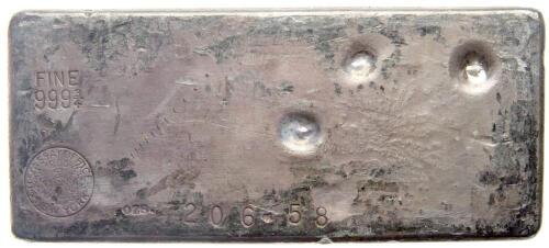 U.S. Assay Office New York 1966. 999<3/4> Fine Silver Bar. 206.58 ozs