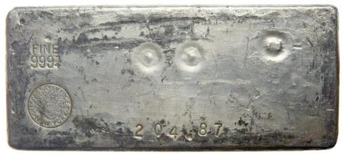 U.S. Assay Office New York 1966. 999<3/4> Fine Silver Bar. 204.87 ozs