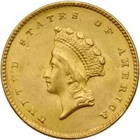 1855 $1 Gold Indian MS60 plus