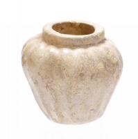 Roman White, Opaque Mold Blown Miniature Cosmetic Pot, ca. 1st Century B.C. to 1st Century A.D.