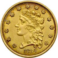 1834 $2.50 Classic Head Sharpness of About Unc