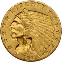 1911 $2.50 Indian MS60