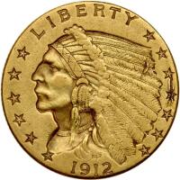 1912 $2.50 Indian Sharpness of VF