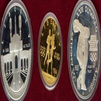 1983-1984 3-piece Los Angeles Olympic Proof Set
