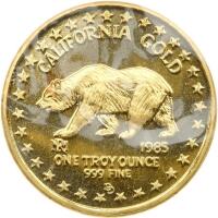 1985. California 1 Troy Ounce 999.9 Fine Gem Brilliant Unc