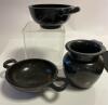 Greek Pottery: Collection of Three (3) Very Fine Examples of Campanian Calene Black Ware, 3rd Century B.C.