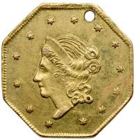 1860 Dollar Octagonal. Liberty. Breen and Gillio-1102. Rarity 4