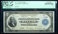 1918, $2 Federal Reserve Bank Note of Dallas, Texas