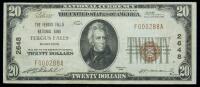 $20.00 Series 1929. The Fergus Falls National Bank Fergus Falls, Minnesota