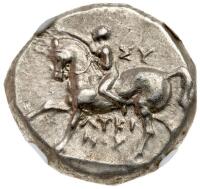 Tarentum/Taras. Ca. 280-240 BC. Silver Didrachm (6.51g)
