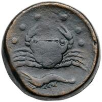 Sicily, Akragas. Ca. 420-406 BC. AE Hemilitron 27 mm. (20.18g) VF