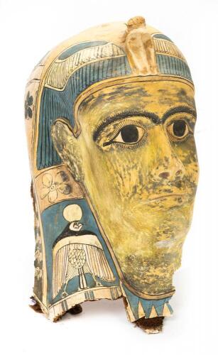 Excellent Egyptian Casque in Cartonnage, 3rd Century B.C. to 1st Century B.C.