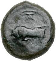 Sicily, Tauromenion. Ca. 370-358 BC. AE 30 mm (35.78g) VF