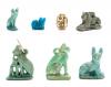 Ancient Egyptian Seven (7) Piece Lot of 6 Cat Amulets and One Scarab. Cat Amulets Are Highly Sought and Prized