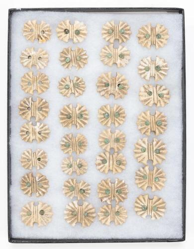 Remarkable Collection of 31 Rare Ancient Assyrian Shell Ornaments Used on Horse Tack (Bridles & Reins) Almost All with Original