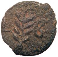 Ancient Judea. Procurator Valerium Gratus, 15-26 CE, AE Prutah (1.71g), Year 2 (15/16).