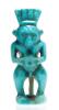 Egyptian Blue Glaze Faience of Bes Wearing Feathered Headdress ca. 26th Dynasty
