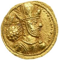 Sasanian Kingdom. Shahpur II. 309-379. Gold Dinar (7.02 g) Superb XF