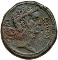 Octavian and Julius Caesar. AE Sestertius (19.74g), 38 BC VF