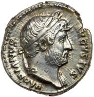 Hadrian, AD 117-138. Silver Denarius (3.45g) XF