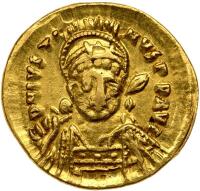 Justin I, 518-527. Gold Solidus (4.59g) VF