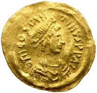 Tiberius II Constantine, 578-582. Gold Tremissis (1.48g) VF to XF