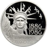 France. Platinum 100 Francs, 1986