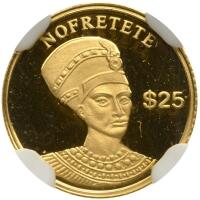Liberia. 2000 Gold $25.00. (.73 g.) Queen Nefertiti NGC PF69 Ultra Cameo