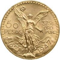 Mexico. 50 Pesos, 1947 Gem Brilliant Unc