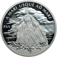 Canada. 2025 5 ozt. Silver 99.99 Pure. $50.00 Peace Dollar. Charles III