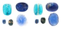 Collection of 5 Different Egyptian and Phoenician Glass Scarabs ca. 5th-4th Century B.C.