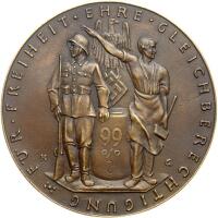 Germany. 1936 Large Graff Zeppelin Bronze Medal 115 mm Mint State