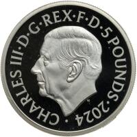 Great Britain. 2024 2 oz. Silver 5 Pound. Charles III. Britannia & Liberty