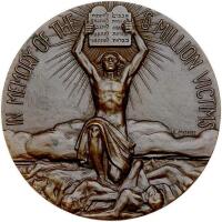 Italy. Memory of the Six Million Bronze Medal, 1945 About Unc