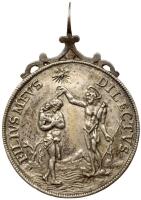 Italy-Etruria (Kingdom). White Metal Baptismal Medallic Pendant. 1803-1807 VF